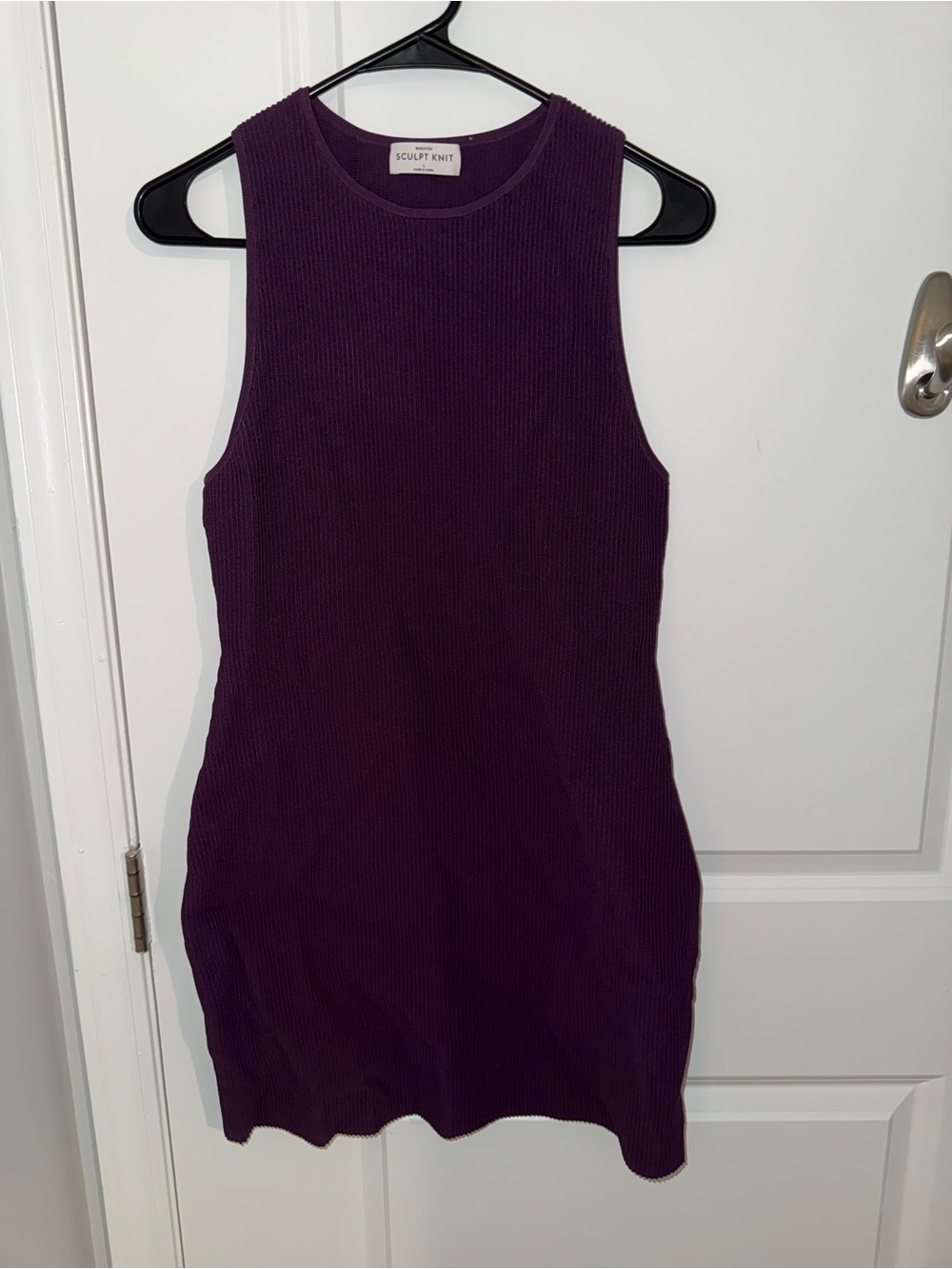 Aritzia Sculpt Knit Sleeveless Mini Dress - Plum